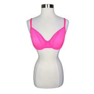 Smoothez by aerie Balconette Sheer Mesh Bra - Size 36D - Neon Pink
